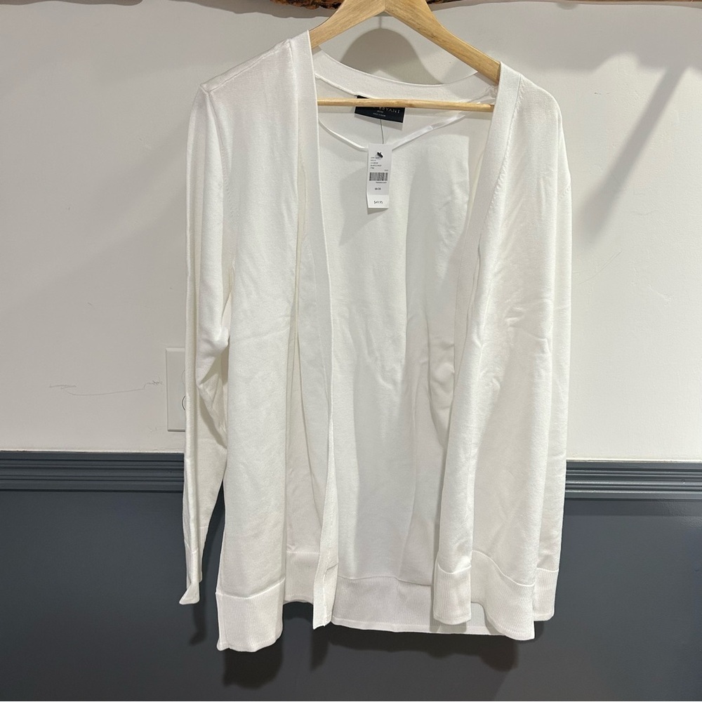 Lane Bryant White Open Front Cardigan